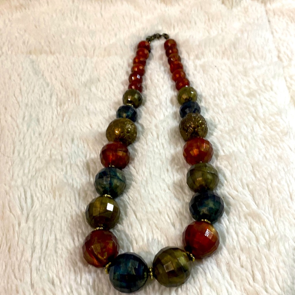 Colorful big& small beads necklace